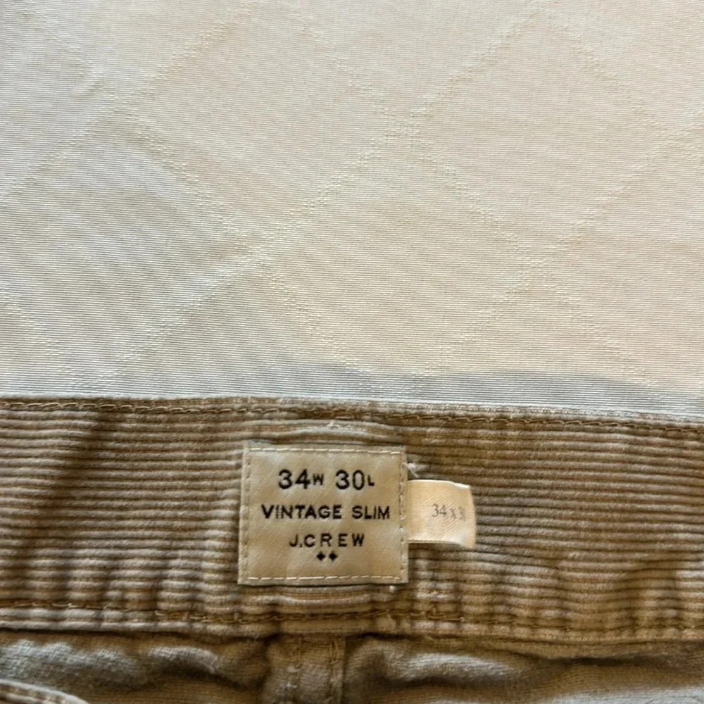 J. Crew Cords Vintage slim straight size 34x30 34 x 30 style 46934 - Picture 5 of 7